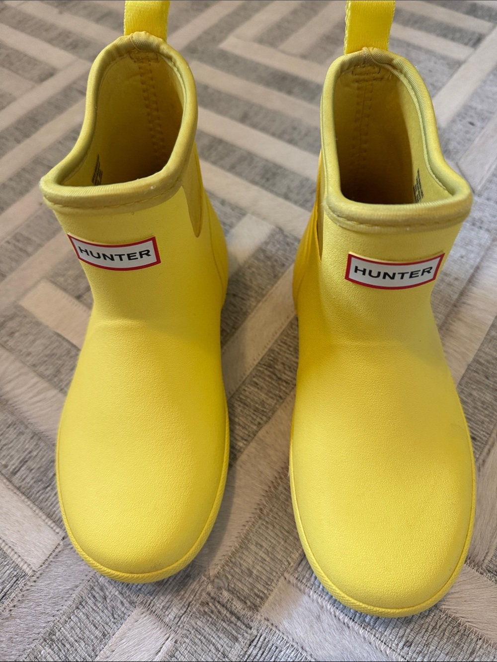 Hunter Kids Yellow Pull-On Waterproof Rain Boots